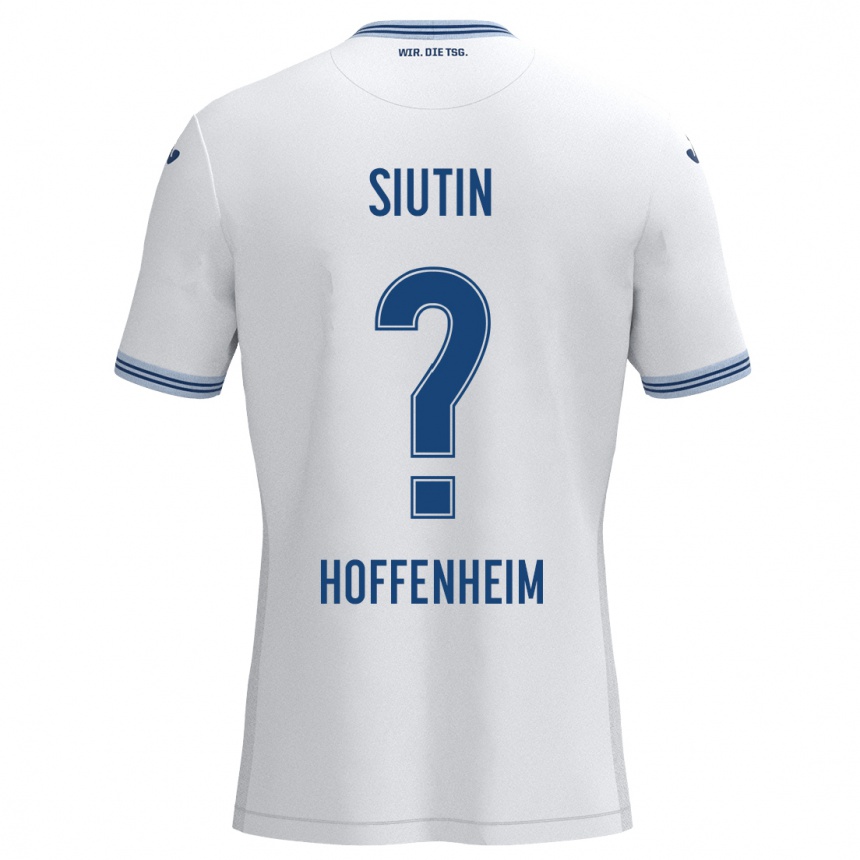 Niño Fútbol Camiseta Kirill Siutin #0 Blanco Azul 2ª Equipación 2024/25 Perú