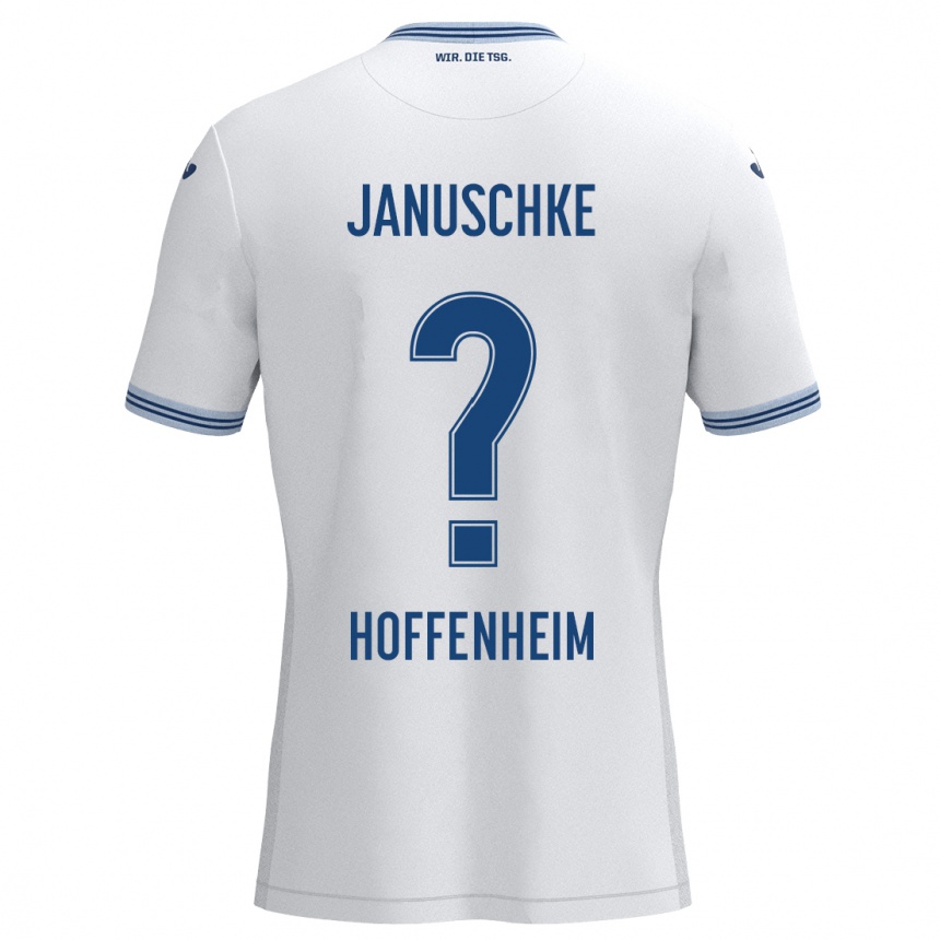 Niño Fútbol Camiseta Tim Januschke #0 Blanco Azul 2ª Equipación 2024/25 Perú