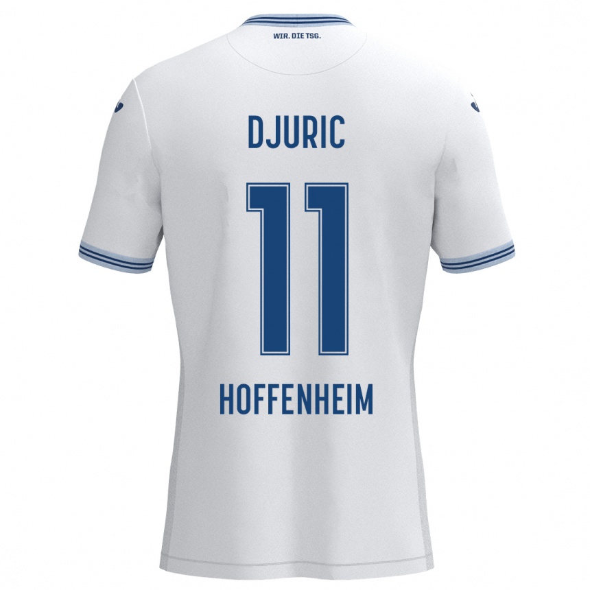 Niño Fútbol Camiseta Luka Djuric #11 Blanco Azul 2ª Equipación 2024/25 Perú