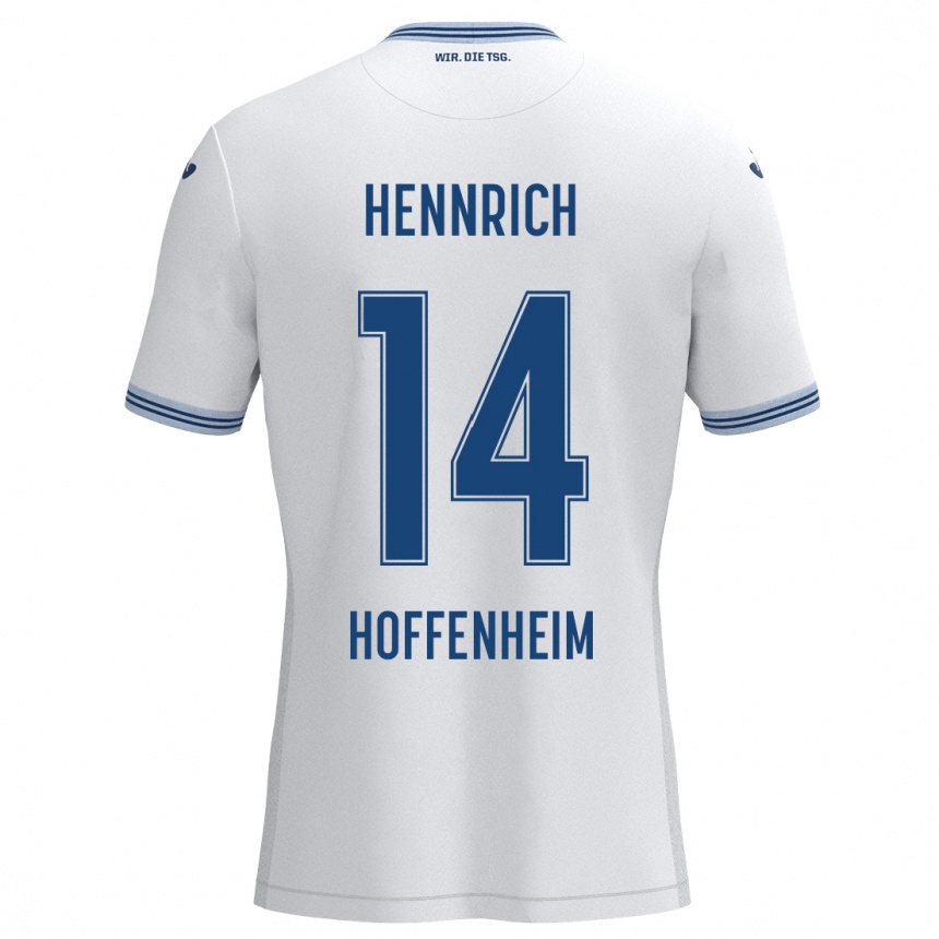 Niño Fútbol Camiseta Paul Hennrich #14 Blanco Azul 2ª Equipación 2024/25 Perú