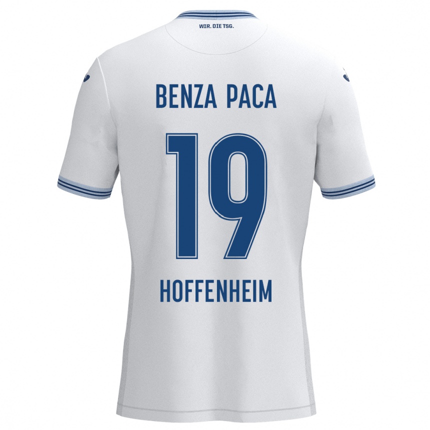 Niño Fútbol Camiseta Lynes Benza Paca #19 Blanco Azul 2ª Equipación 2024/25 Perú