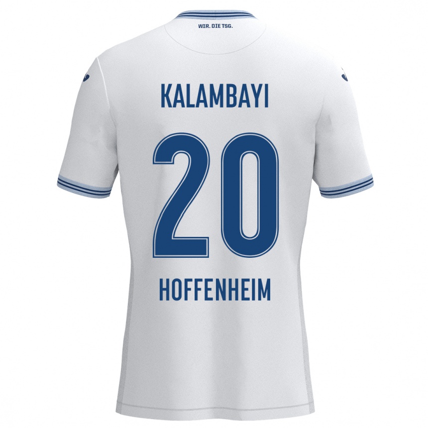 Niño Fútbol Camiseta Simon Kalambayi #20 Blanco Azul 2ª Equipación 2024/25 Perú