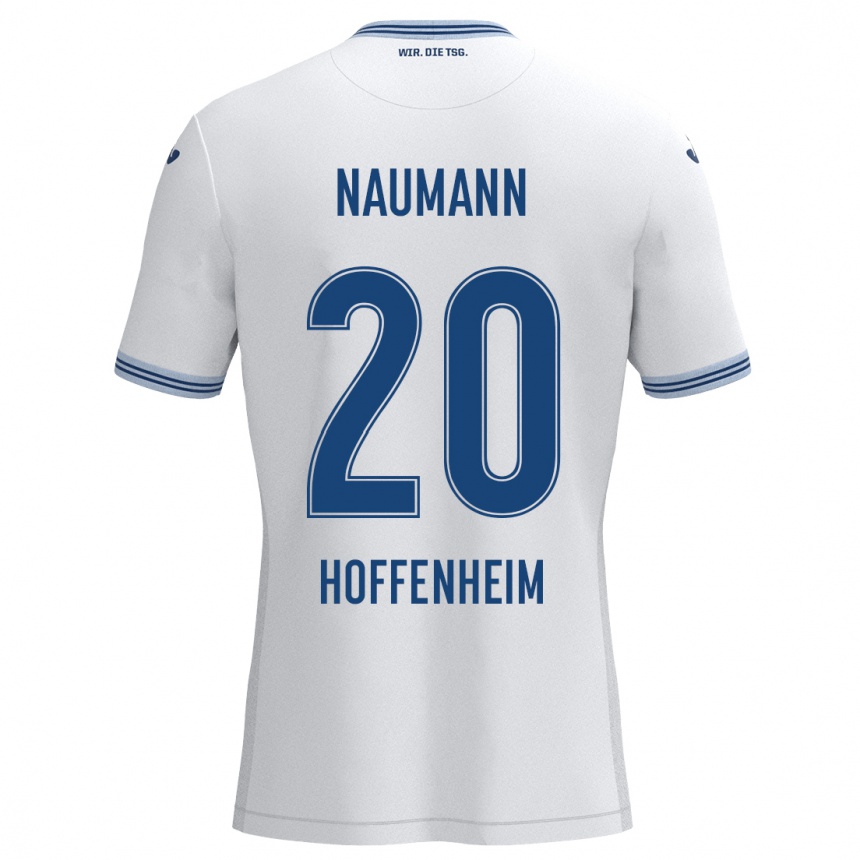 Niño Fútbol Camiseta Maxim Naumann #20 Blanco Azul 2ª Equipación 2024/25 Perú