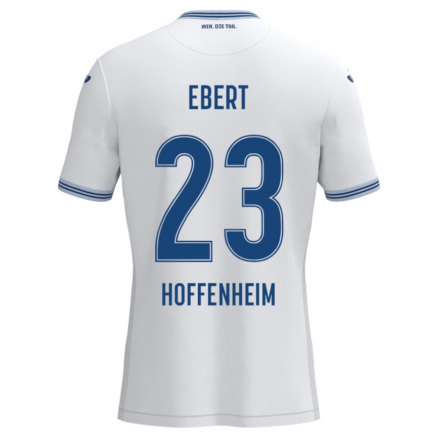 Niño Fútbol Camiseta Darijo Ebert #23 Blanco Azul 2ª Equipación 2024/25 Perú