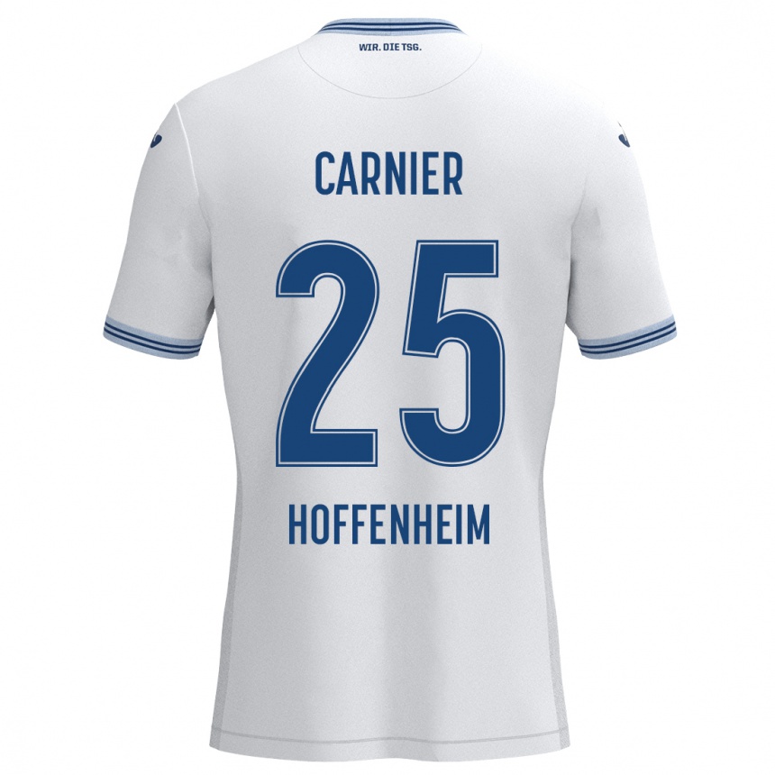 Niño Fútbol Camiseta Alekseï Carnier #25 Blanco Azul 2ª Equipación 2024/25 Perú