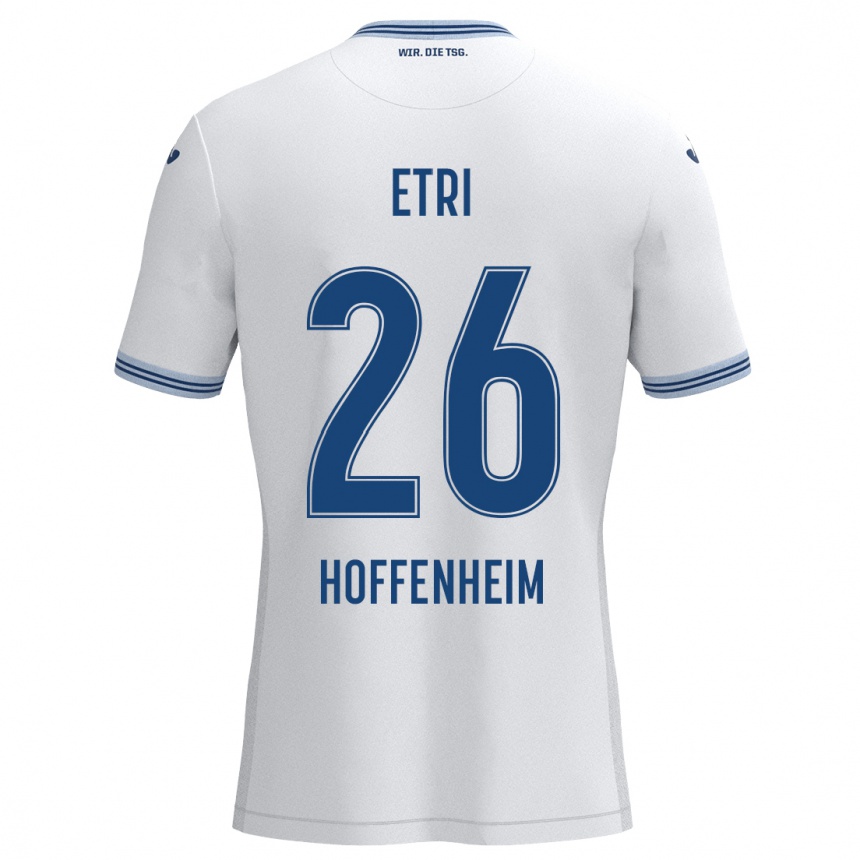 Niño Fútbol Camiseta Ahmed Etri #26 Blanco Azul 2ª Equipación 2024/25 Perú