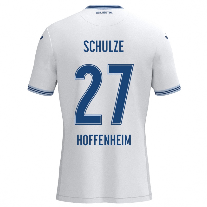 Niño Fútbol Camiseta Louis Schulze #27 Blanco Azul 2ª Equipación 2024/25 Perú