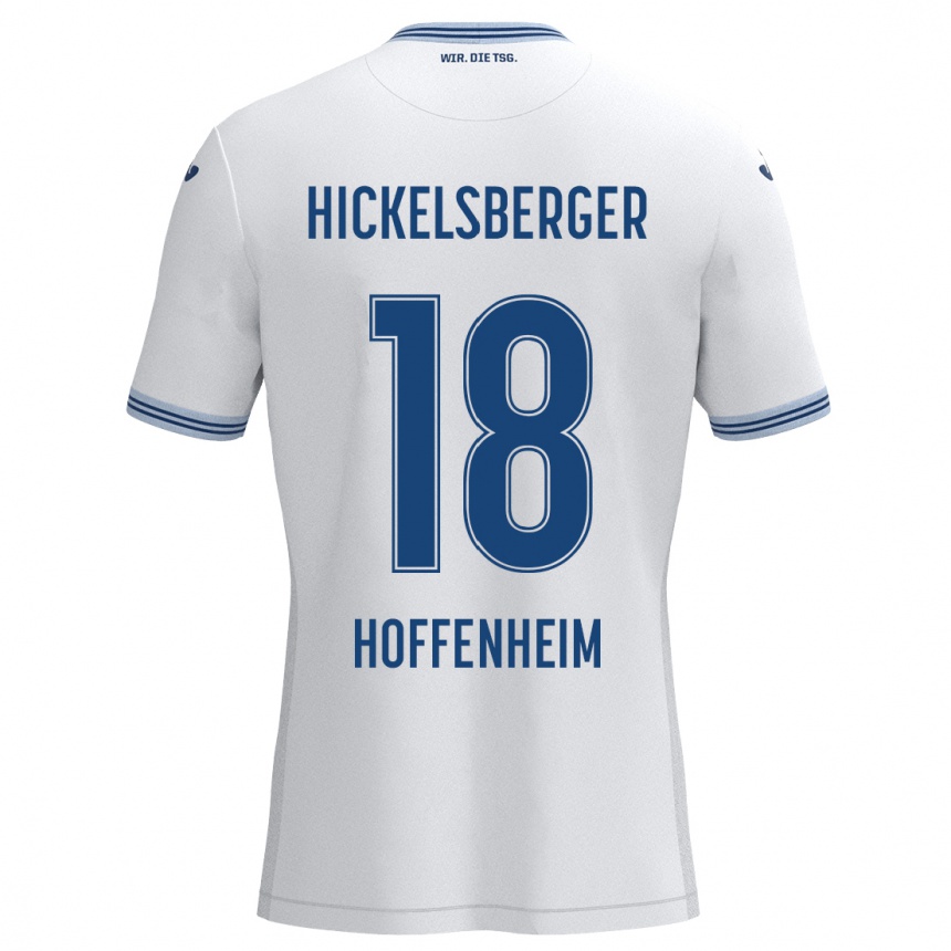 Niño Fútbol Camiseta Julia Hickelsberger #18 Blanco Azul 2ª Equipación 2024/25 Perú