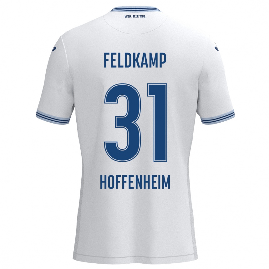 Niño Fútbol Camiseta Jana Feldkamp #31 Blanco Azul 2ª Equipación 2024/25 Perú