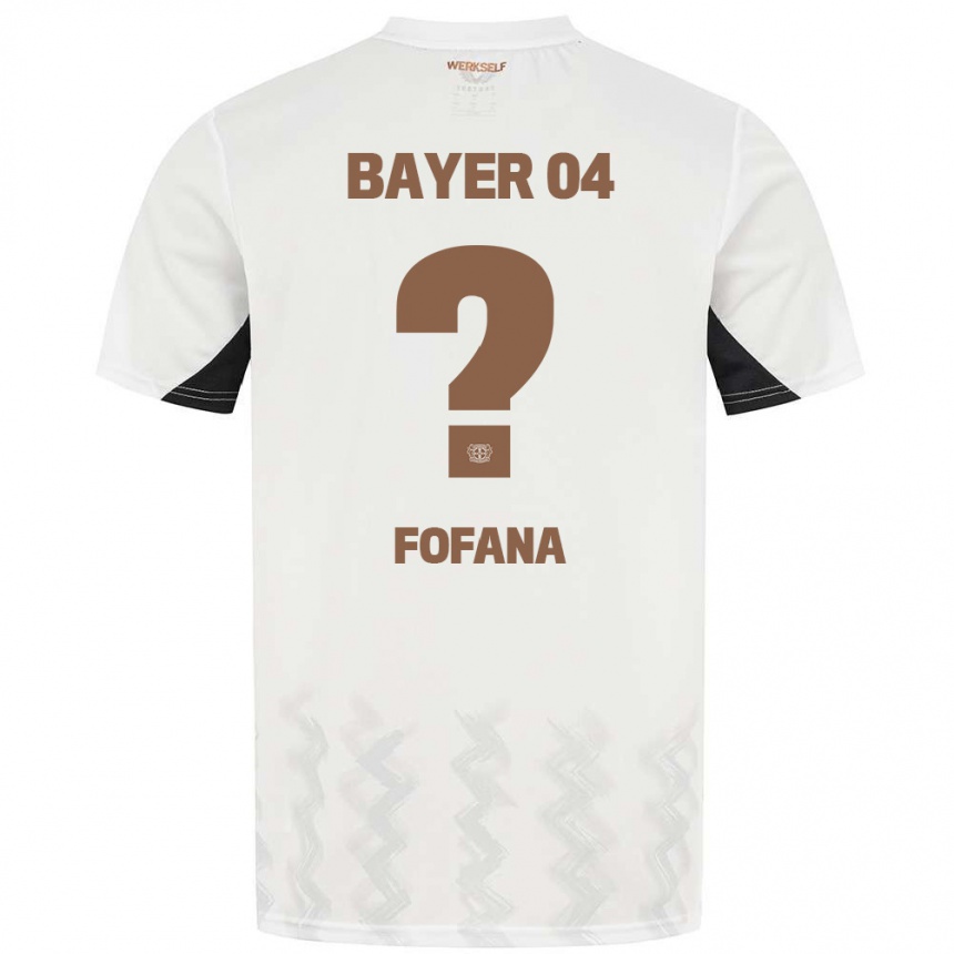 Niño Fútbol Camiseta Sadik Fofana #0 Blanco Negro 2ª Equipación 2024/25 Perú