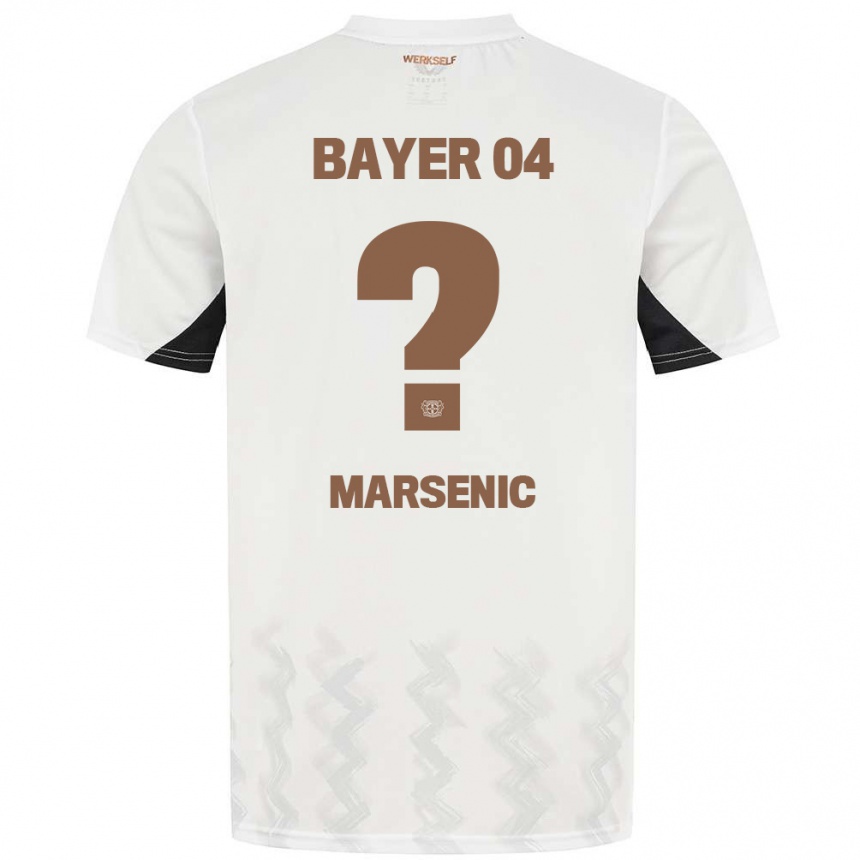 Niño Fútbol Camiseta Matija Marsenic #0 Blanco Negro 2ª Equipación 2024/25 Perú