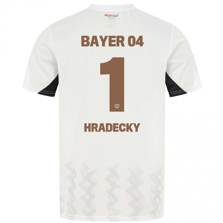 Niño Fútbol Camiseta Lukas Hradecky #1 Blanco Negro 2ª Equipación 2024/25 Perú