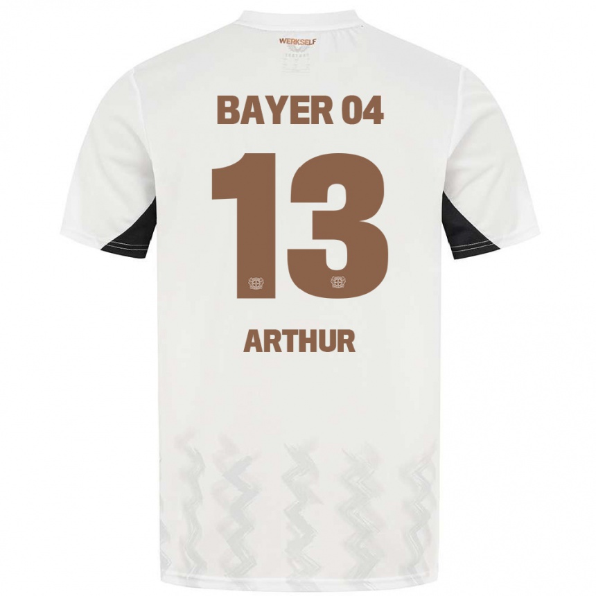 Niño Fútbol Camiseta Arthur #13 Blanco Negro 2ª Equipación 2024/25 Perú