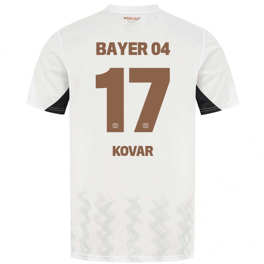 Niño Fútbol Camiseta Matej Kovar #17 Blanco Negro 2ª Equipación 2024/25 Perú