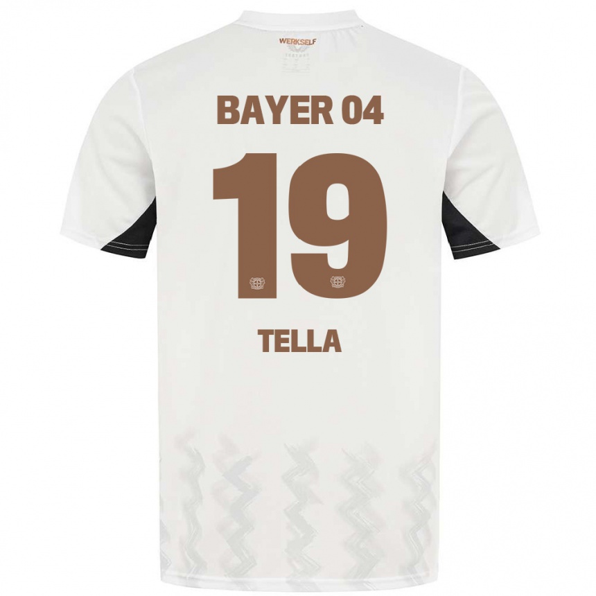 Niño Fútbol Camiseta Nathan Tella #19 Blanco Negro 2ª Equipación 2024/25 Perú