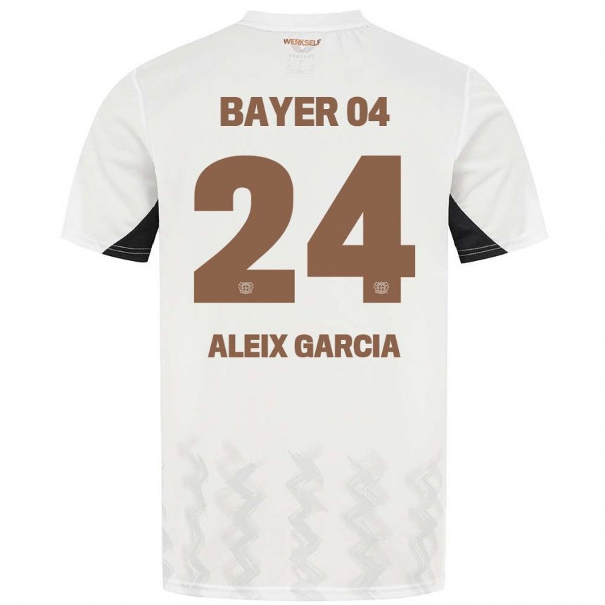 Niño Fútbol Camiseta Aleix García #24 Blanco Negro 2ª Equipación 2024/25 Perú