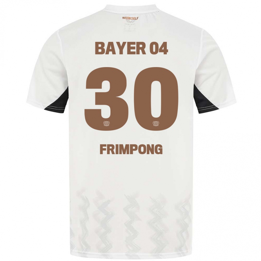 Niño Fútbol Camiseta Jeremie Frimpong #30 Blanco Negro 2ª Equipación 2024/25 Perú