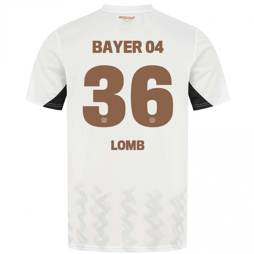 Niño Fútbol Camiseta Niklas Lomb #36 Blanco Negro 2ª Equipación 2024/25 Perú