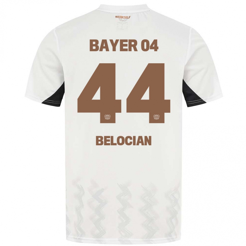 Niño Fútbol Camiseta Jeanuël Belocian #44 Blanco Negro 2ª Equipación 2024/25 Perú