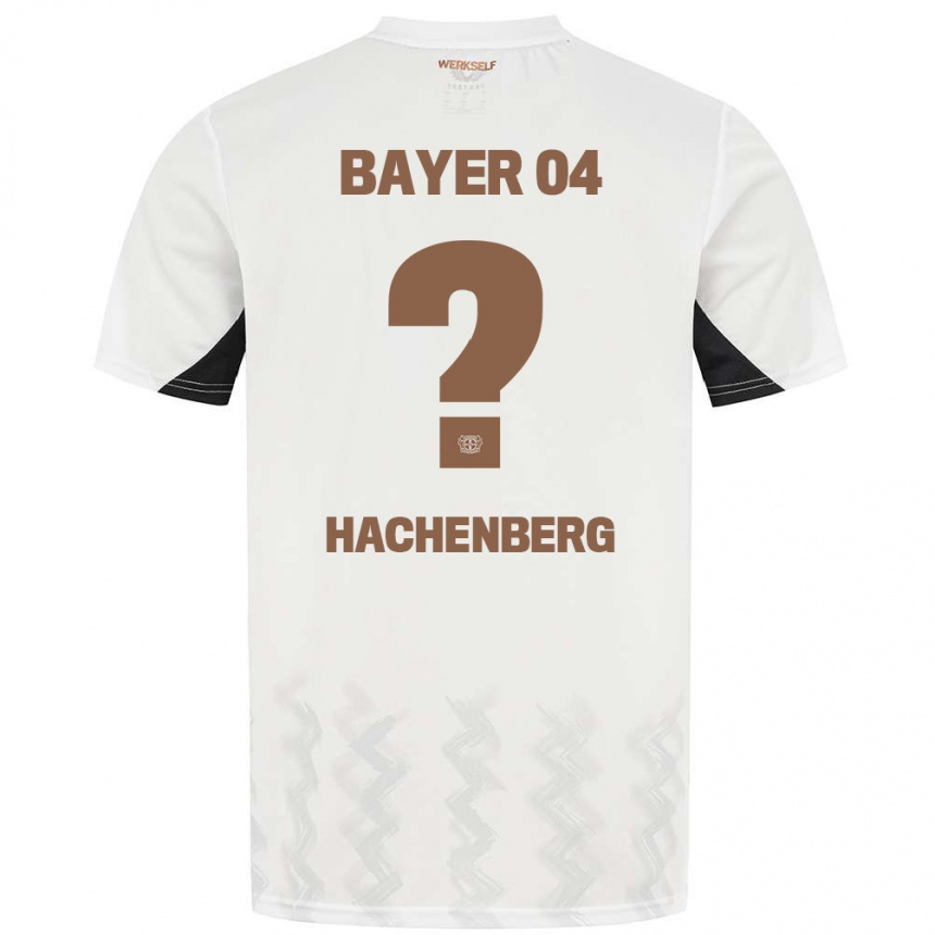 Niño Fútbol Camiseta Merlin Hachenberg #0 Blanco Negro 2ª Equipación 2024/25 Perú