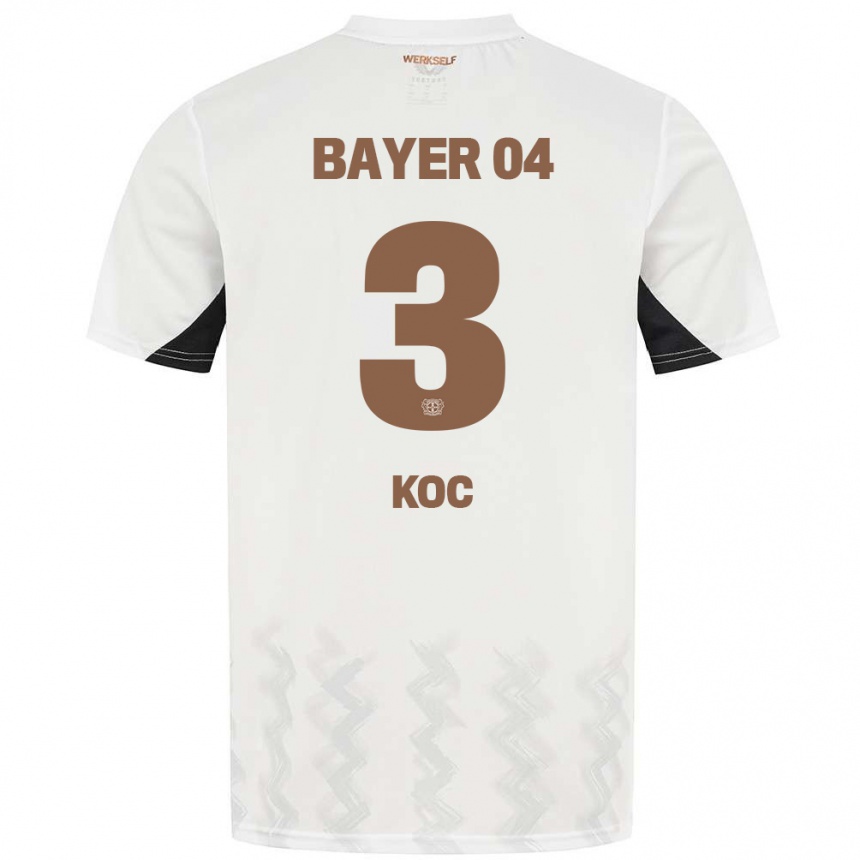 Niño Fútbol Camiseta Halil Koc #3 Blanco Negro 2ª Equipación 2024/25 Perú