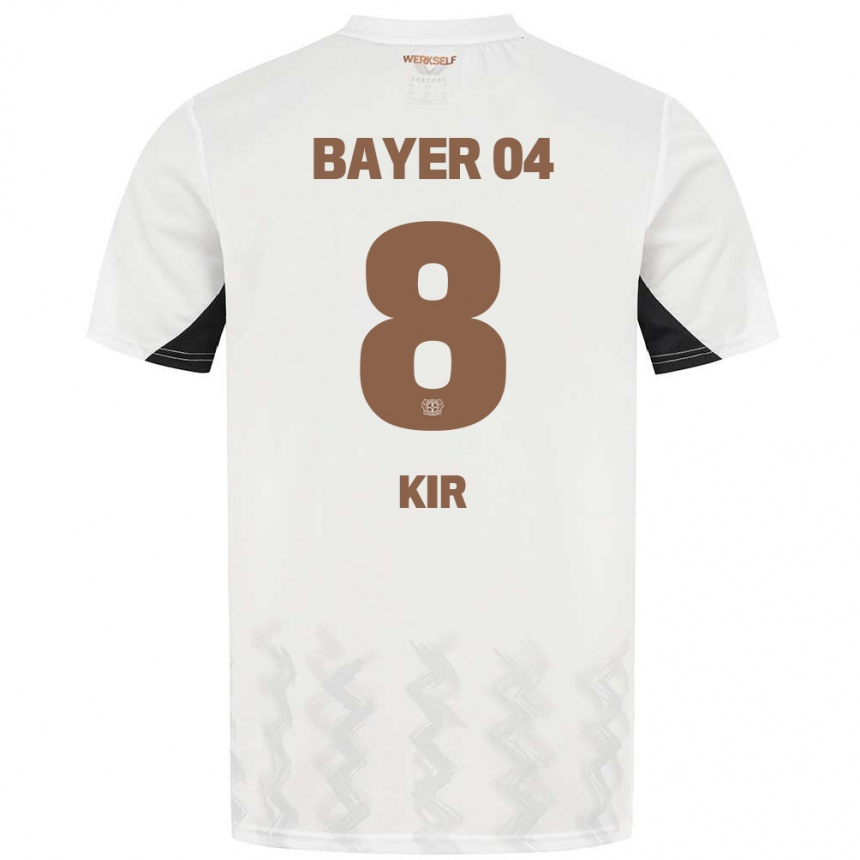 Niño Fútbol Camiseta Burak Kir #8 Blanco Negro 2ª Equipación 2024/25 Perú