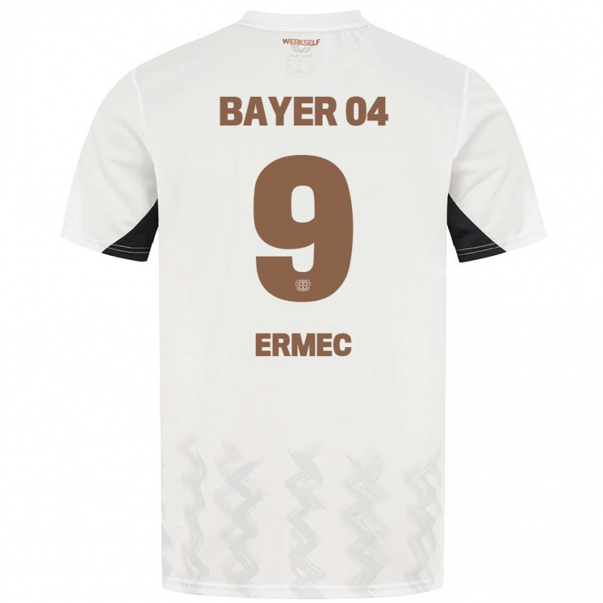 Niño Fútbol Camiseta Berkan Ermec #9 Blanco Negro 2ª Equipación 2024/25 Perú