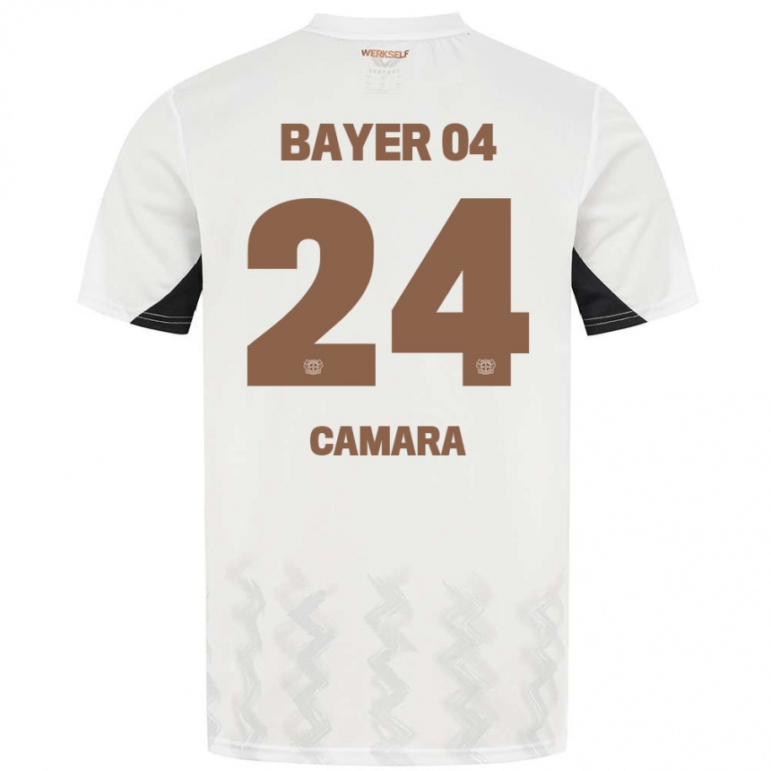 Niño Fútbol Camiseta Nourdine Camara #24 Blanco Negro 2ª Equipación 2024/25 Perú