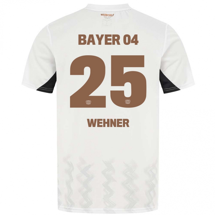 Niño Fútbol Camiseta Luca Wehner #25 Blanco Negro 2ª Equipación 2024/25 Perú