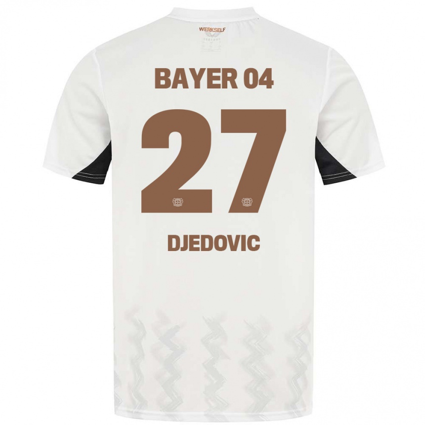 Niño Fútbol Camiseta Seldin Djedovic #27 Blanco Negro 2ª Equipación 2024/25 Perú