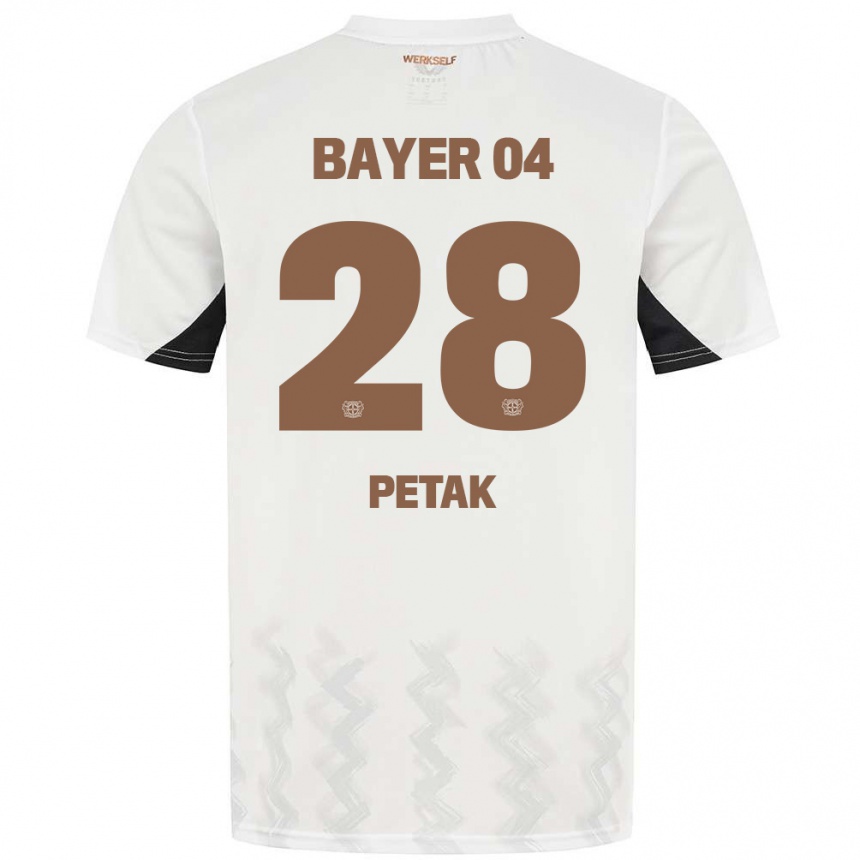 Niño Fútbol Camiseta Raoul Petak #28 Blanco Negro 2ª Equipación 2024/25 Perú