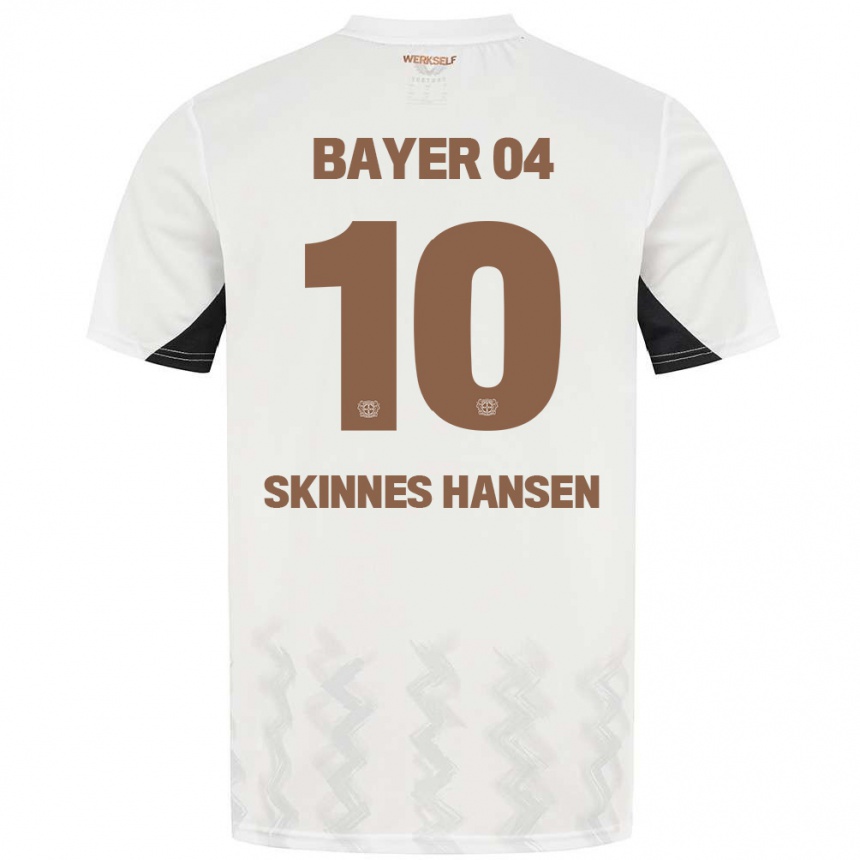 Niño Fútbol Camiseta Synne Skinnes Hansen #10 Blanco Negro 2ª Equipación 2024/25 Perú