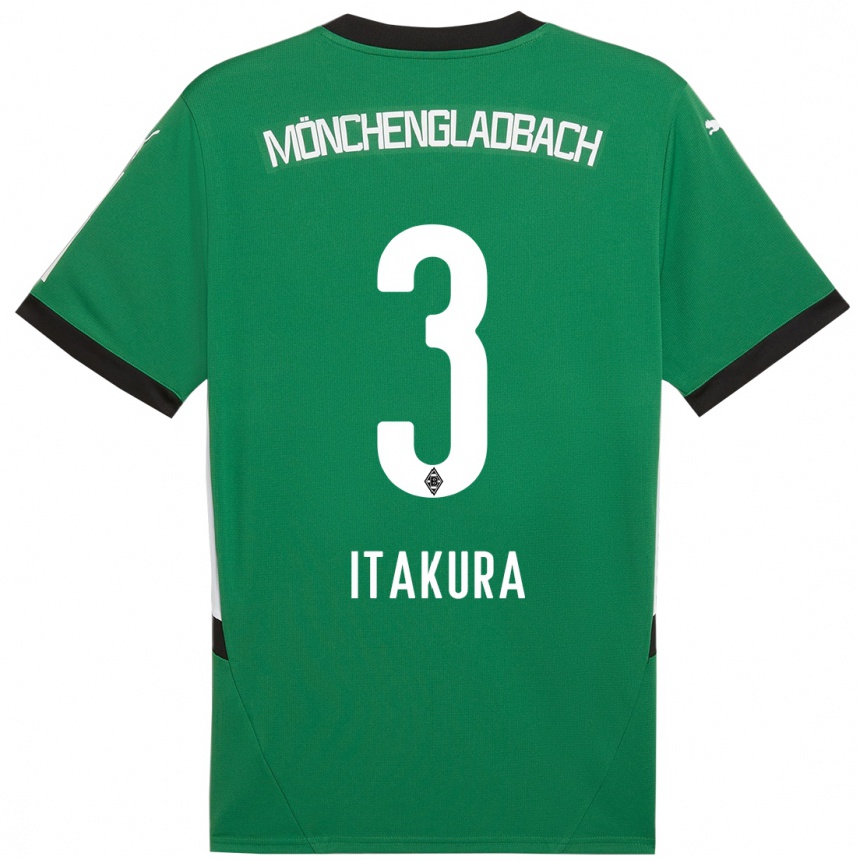 Niño Fútbol Camiseta Ko Itakura #3 Verde Blanco 2ª Equipación 2024/25 Perú