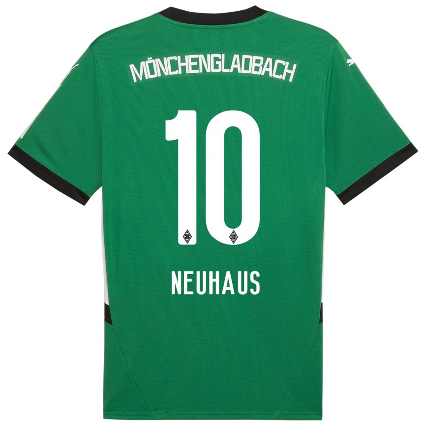 Niño Fútbol Camiseta Florian Neuhaus #10 Verde Blanco 2ª Equipación 2024/25 Perú