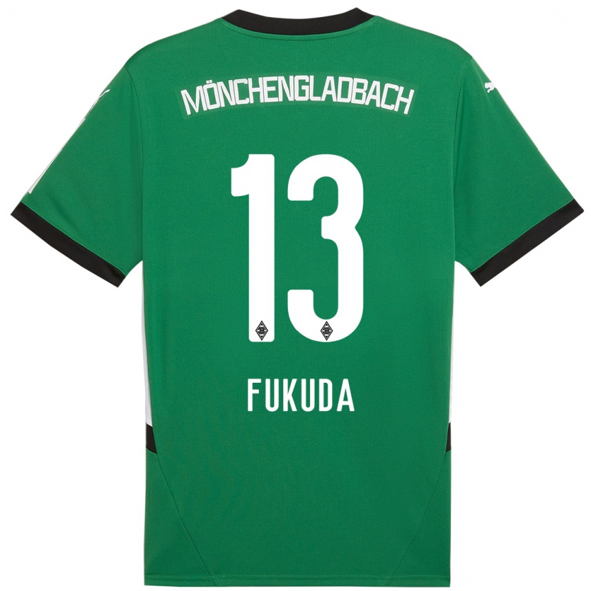 Niño Fútbol Camiseta Shio Fukuda #13 Verde Blanco 2ª Equipación 2024/25 Perú