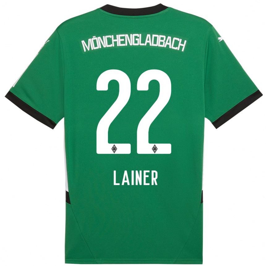 Niño Fútbol Camiseta Stefan Lainer #22 Verde Blanco 2ª Equipación 2024/25 Perú