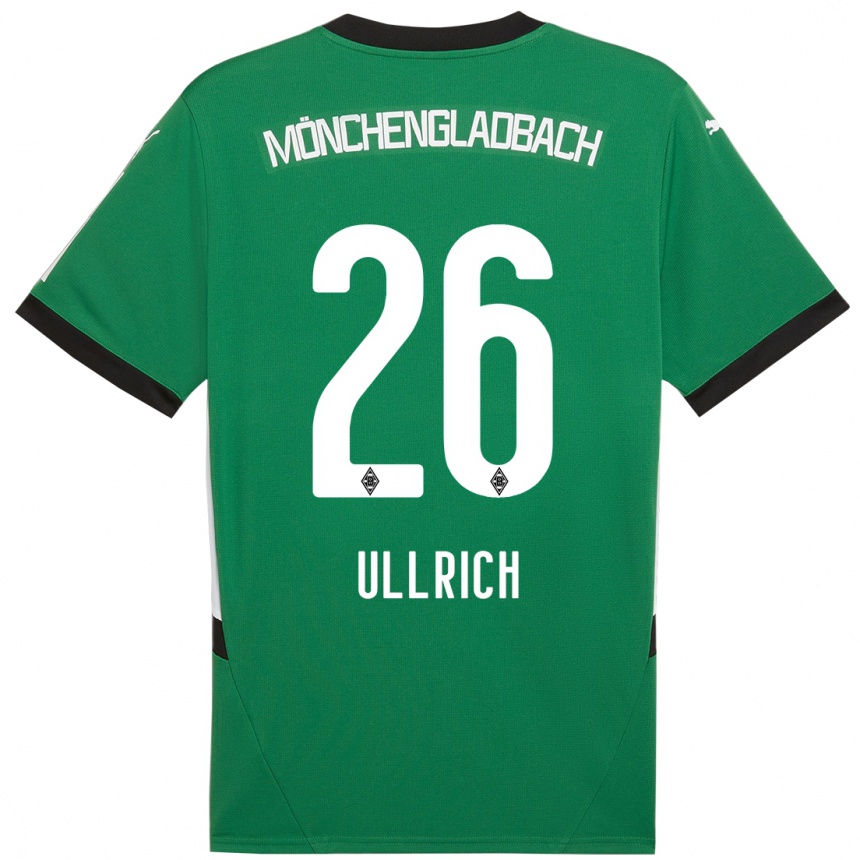 Niño Fútbol Camiseta Lukas Ullrich #26 Verde Blanco 2ª Equipación 2024/25 Perú