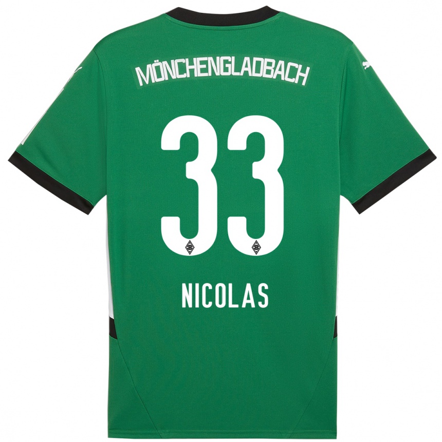 Niño Fútbol Camiseta Moritz Nicolas #33 Verde Blanco 2ª Equipación 2024/25 Perú