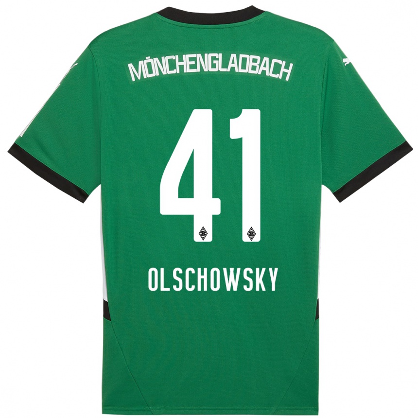 Niño Fútbol Camiseta Jan Olschowsky #41 Verde Blanco 2ª Equipación 2024/25 Perú