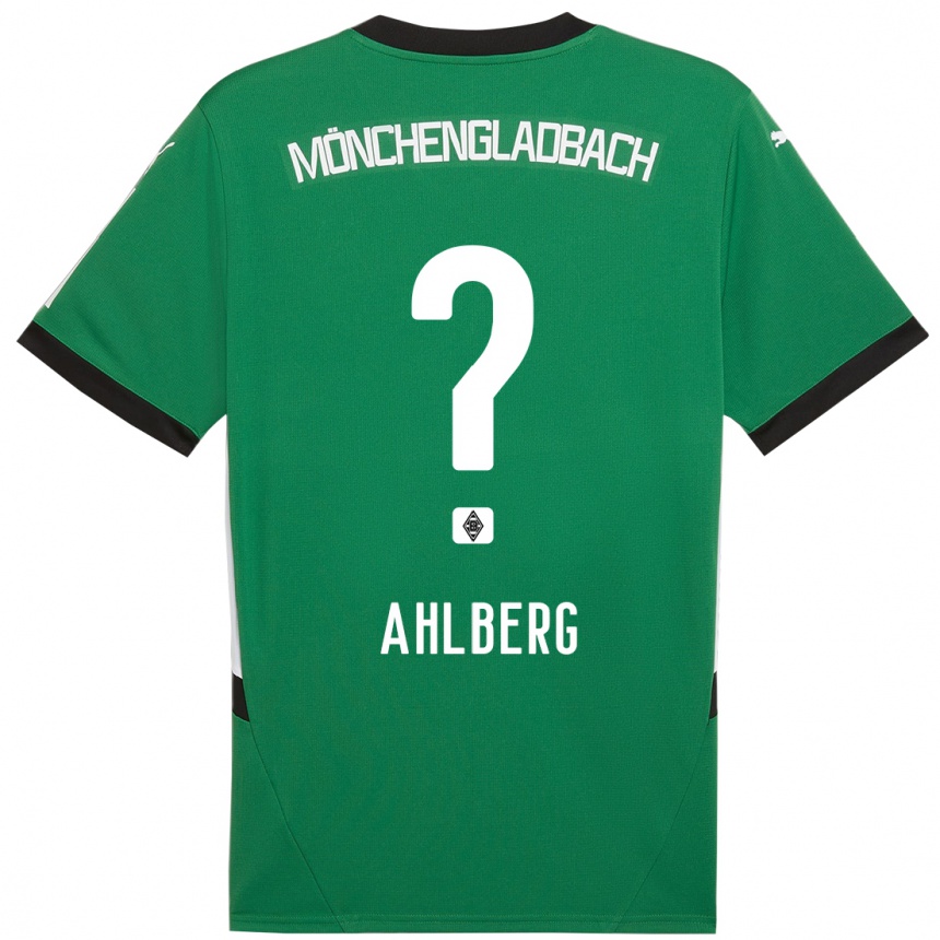 Niño Fútbol Camiseta Kevin Ahlberg #0 Verde Blanco 2ª Equipación 2024/25 Perú