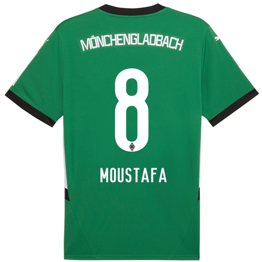 Niño Fútbol Camiseta Moustafa Ashraf Moustafa #8 Verde Blanco 2ª Equipación 2024/25 Perú