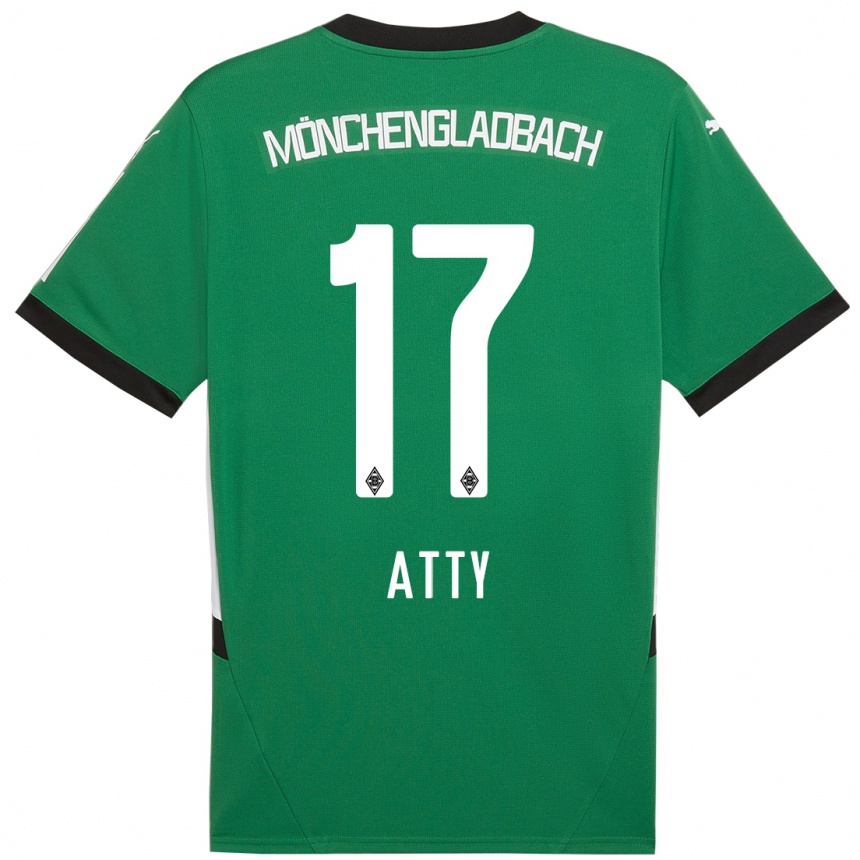 Niño Fútbol Camiseta Yassir Atty #17 Verde Blanco 2ª Equipación 2024/25 Perú