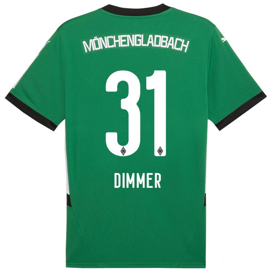 Niño Fútbol Camiseta Florian Dimmer #31 Verde Blanco 2ª Equipación 2024/25 Perú