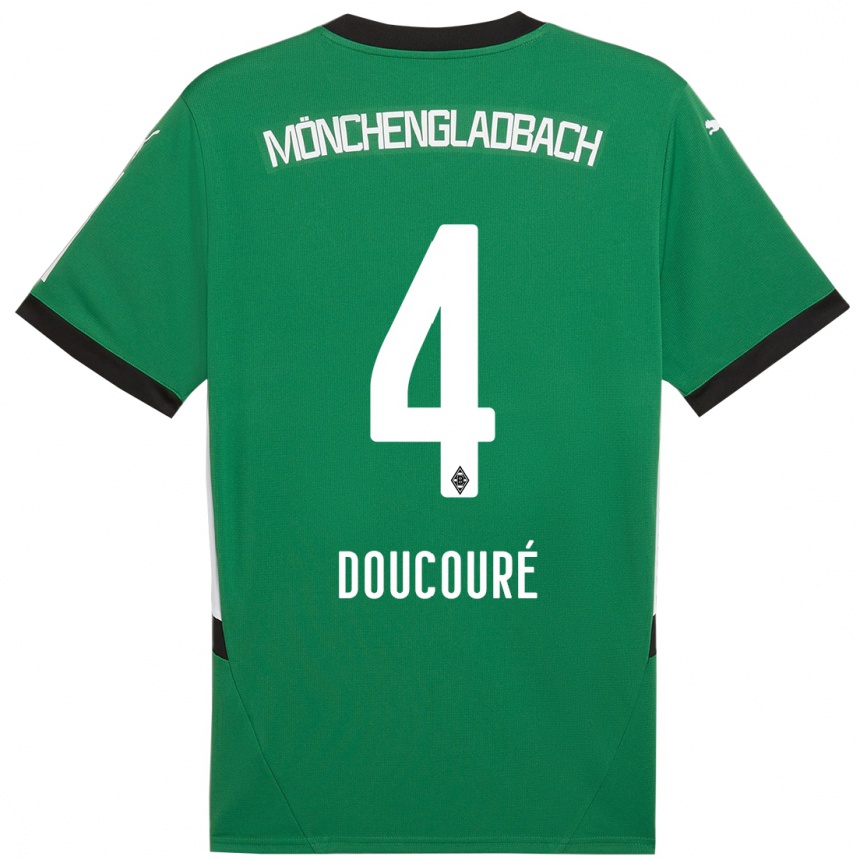 Niño Fútbol Camiseta Mamadou Doucouré #4 Verde Blanco 2ª Equipación 2024/25 Perú