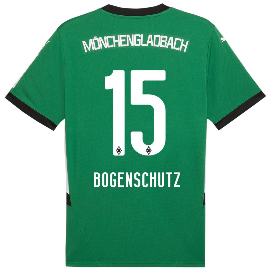 Niño Fútbol Camiseta Kerstin Bogenschutz #15 Verde Blanco 2ª Equipación 2024/25 Perú