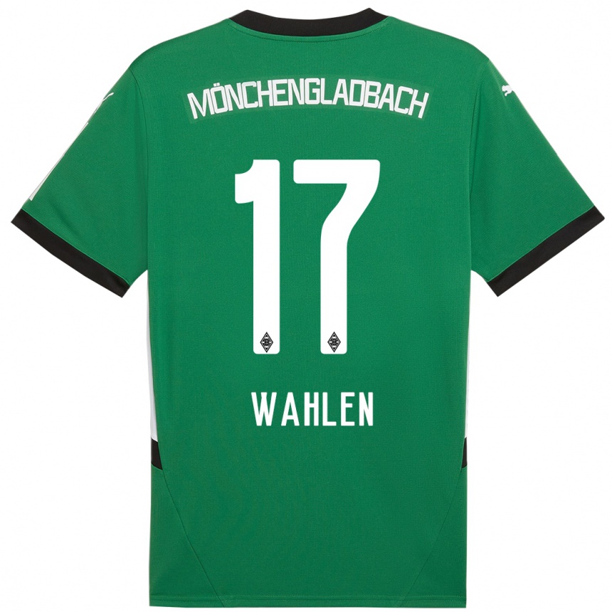 Niño Fútbol Camiseta Vanessa Wahlen #17 Verde Blanco 2ª Equipación 2024/25 Perú