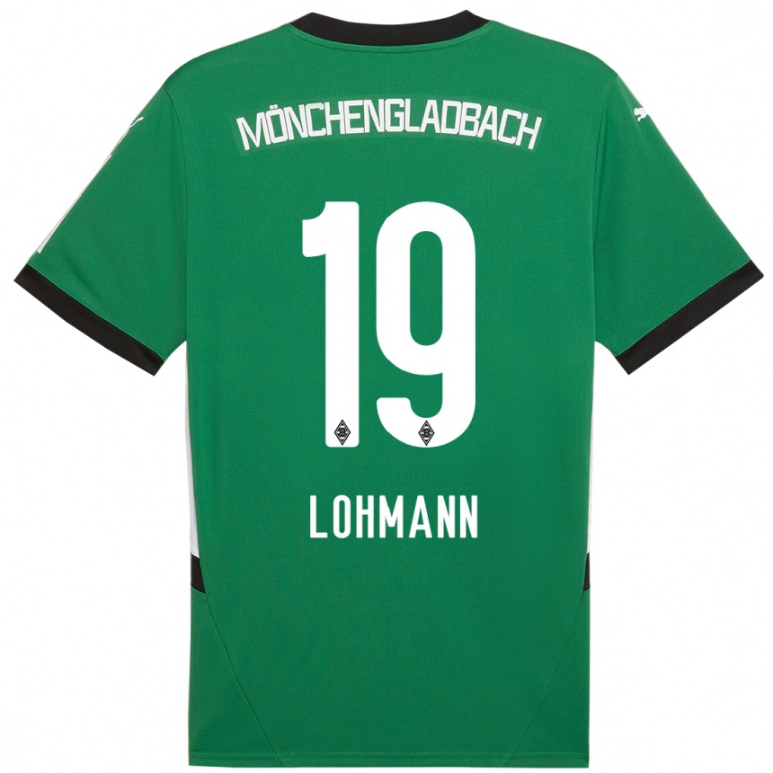 Niño Fútbol Camiseta Mona Lohmann #19 Verde Blanco 2ª Equipación 2024/25 Perú