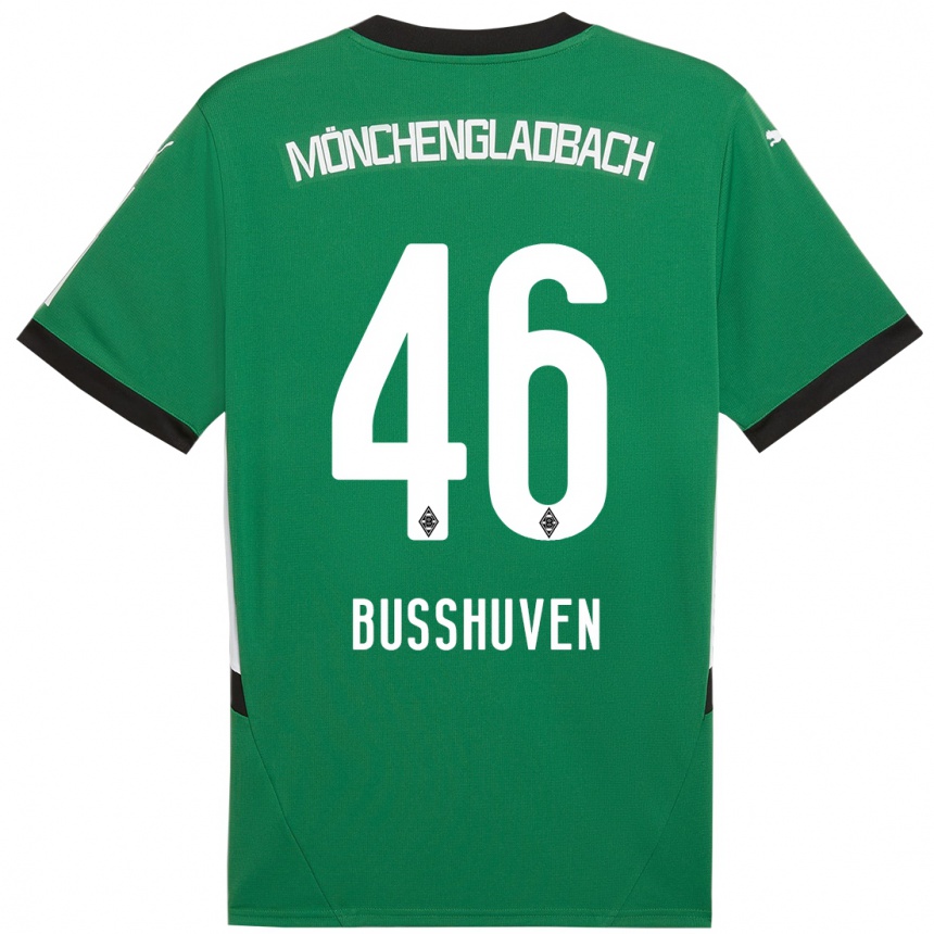 Niño Fútbol Camiseta Alina Busshuven #46 Verde Blanco 2ª Equipación 2024/25 Perú