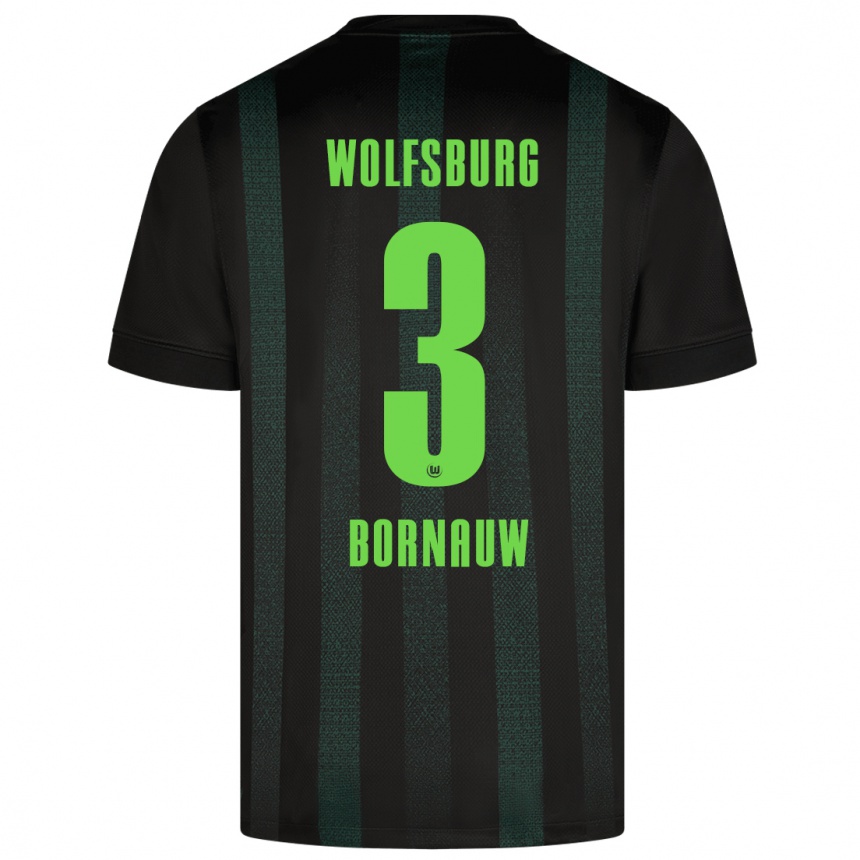 Niño Fútbol Camiseta Sebastiaan Bornauw #3 Verde Oscuro 2ª Equipación 2024/25 Perú