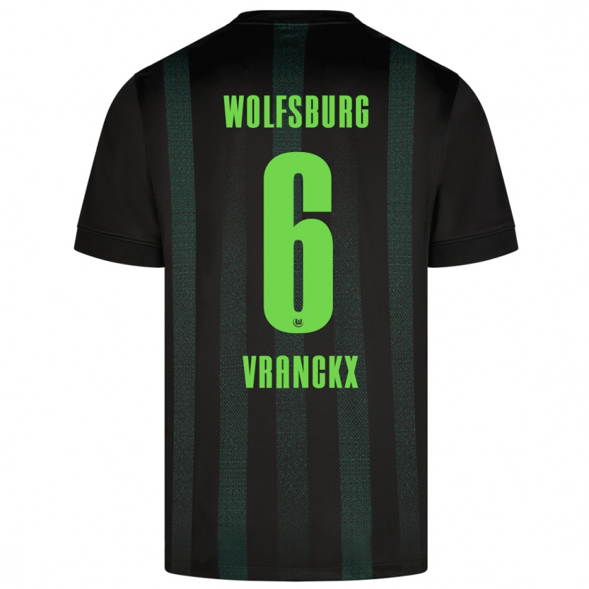 Niño Fútbol Camiseta Aster Vranckx #6 Verde Oscuro 2ª Equipación 2024/25 Perú